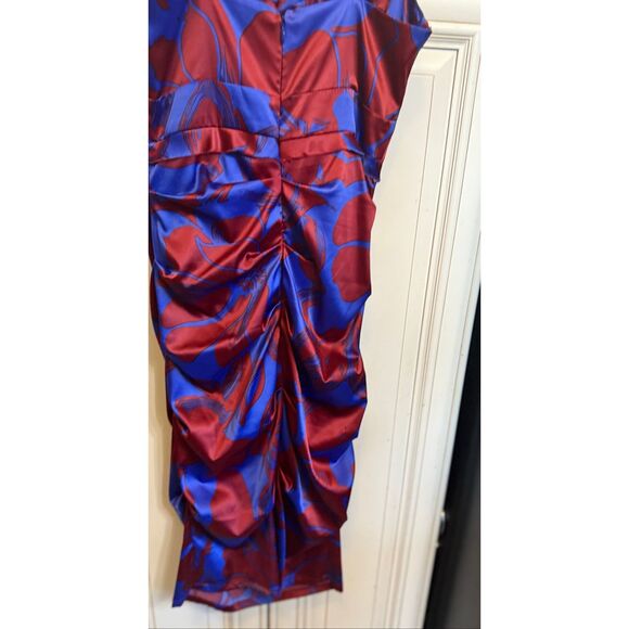 Doll Swimwear Women's Floral Spaghetti Strap Bodycon Mini Dress Red Blue Small - Picture 11 of 12